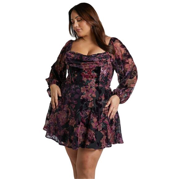 jessell mini dress long sleeve cowl corset dress Jessell Mini Dress